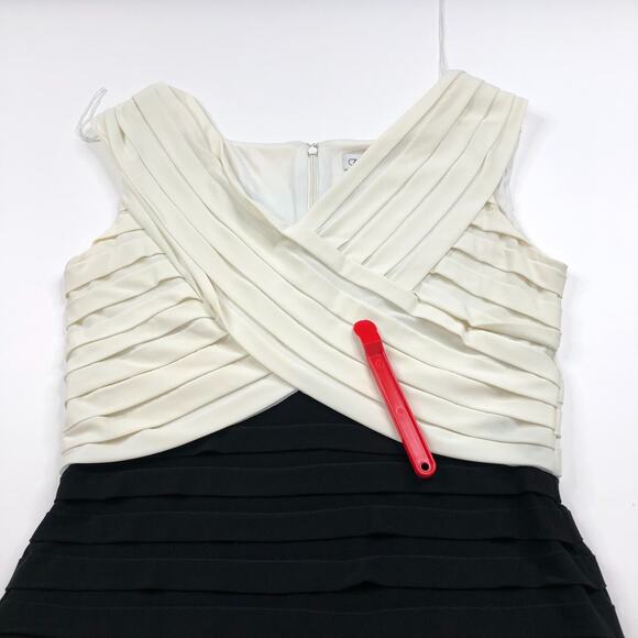 Cache 12 Bandage Women's Polyester Stretch Knee Dress Ivory Black PLS READ - Picture 2 of 16